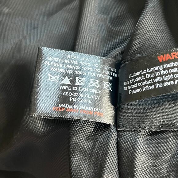 Barney's Originals Clara Moto 100% Leather Jacket Black US 2 / UK 6 - Picture 12 of 12